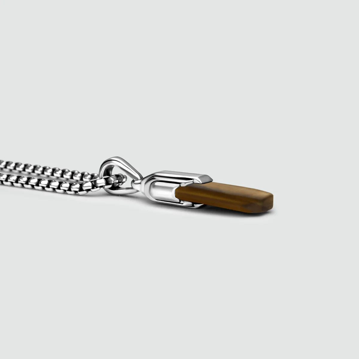 Tahqim - Art Deco Silver Tiger Eye Pendant - Image 9