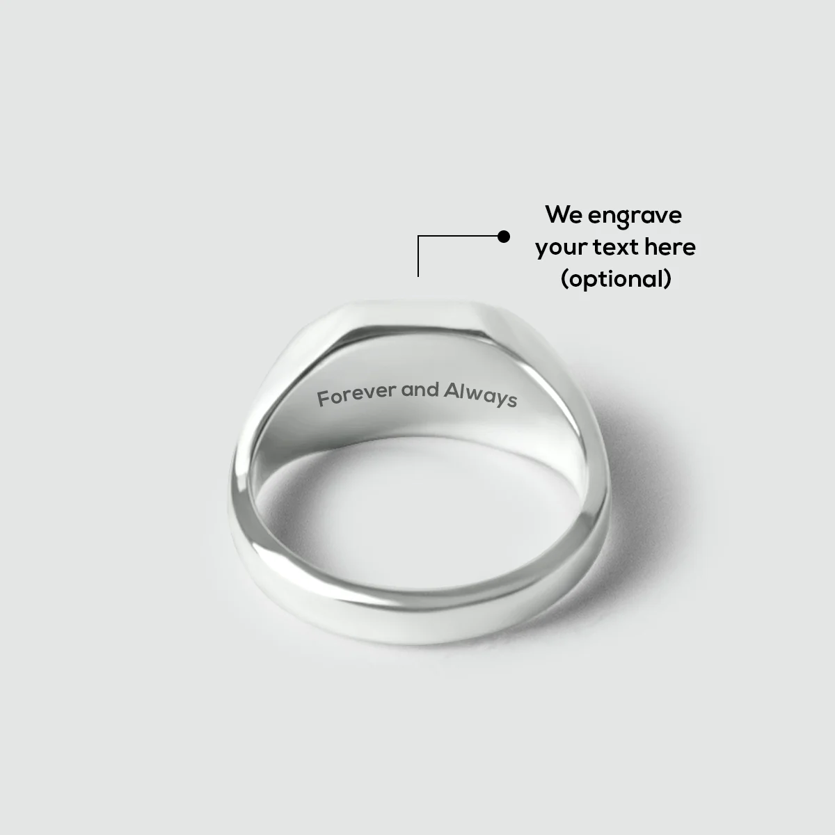 Tariq - Matte Brushed Silver Signet Ring 7mm - Image 7