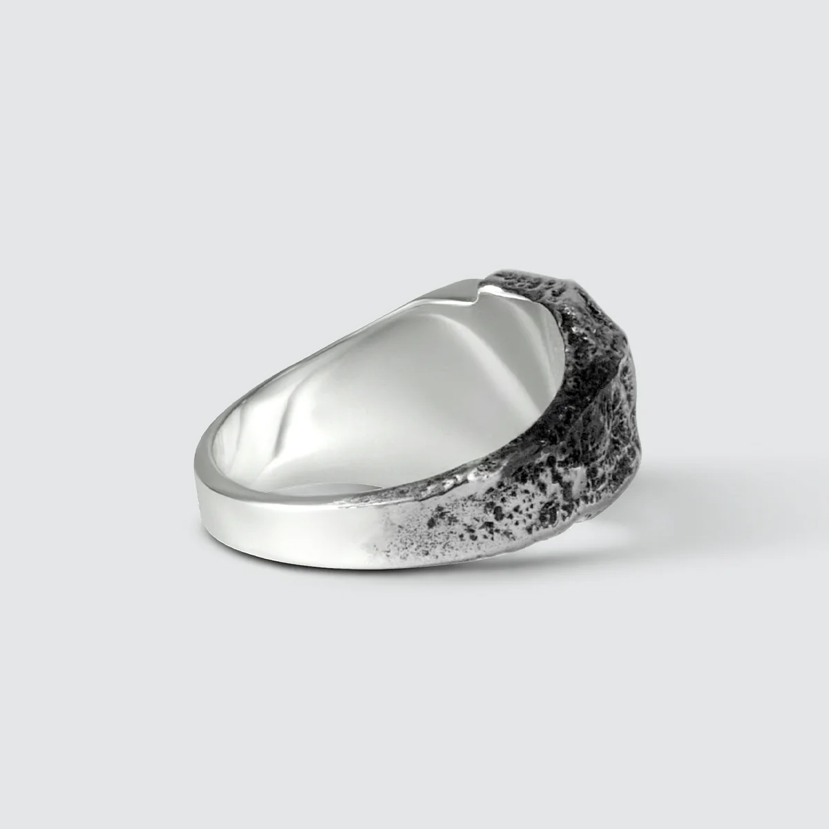 Tawasul - Split Silver Signet Ring 13mm - Image 12
