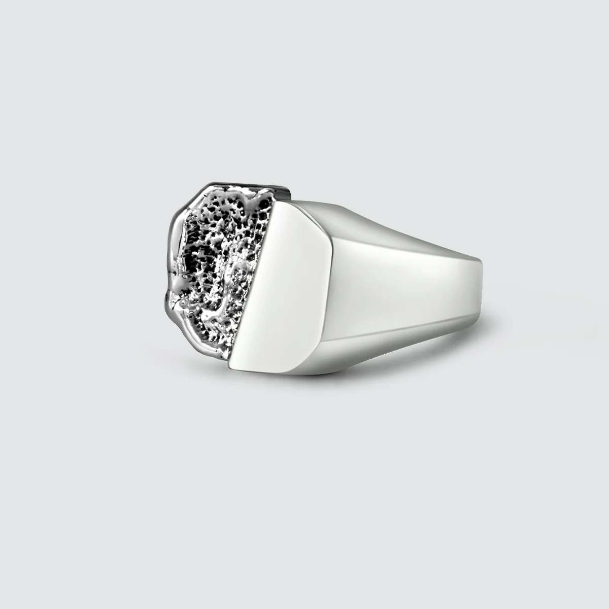 Tawasul - Split Silver Signet Ring 13mm - Image 5