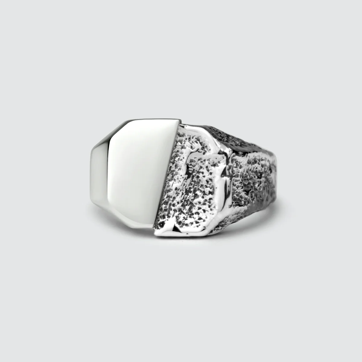 Tawasul - Split Silver Signet Ring 13mm - Image 6