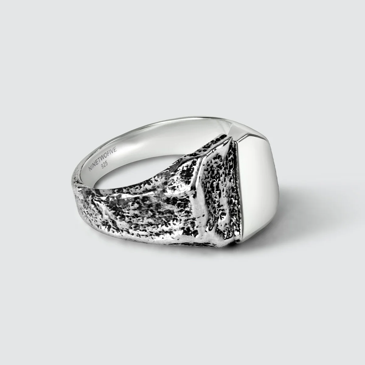 Tawasul - Split Silver Signet Ring 13mm - Image 7