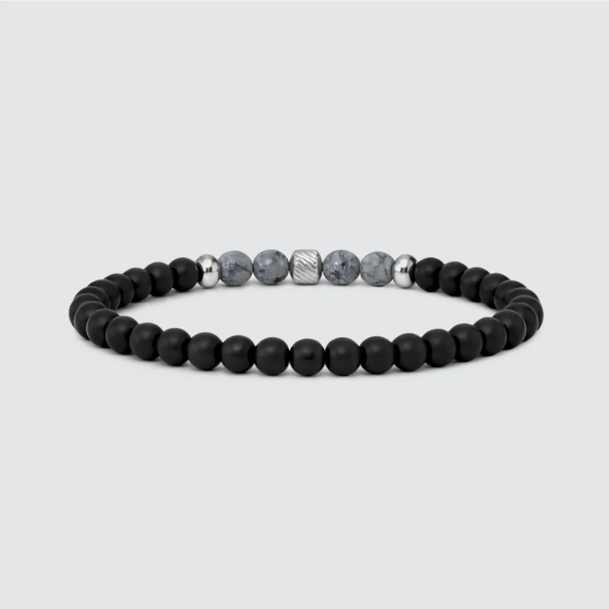 Tawazun – Black Snow Beaded Bracelet 6mm - Image 2