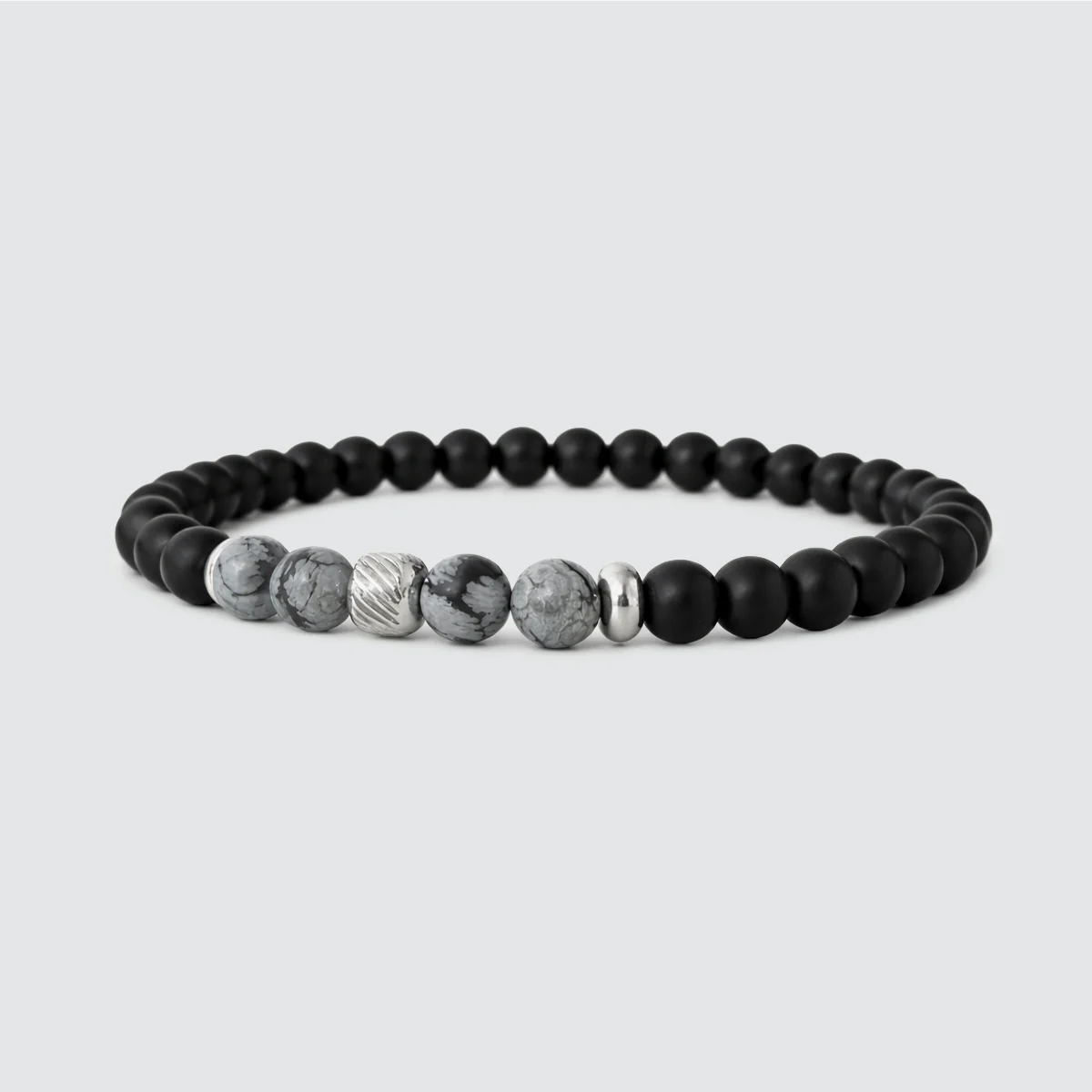 Tawazun – Black Snow Beaded Bracelet 6mm - Image 4