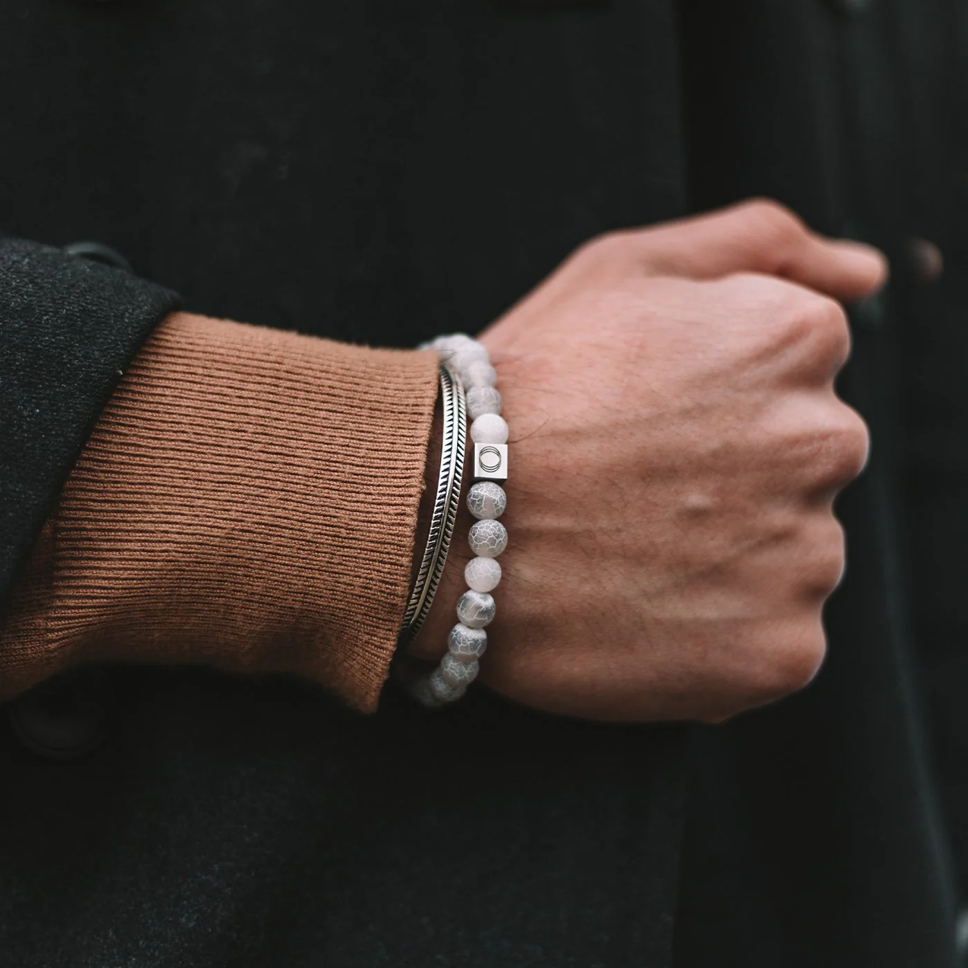 Abyad - White Beaded Bracelet 6mm - Image 2