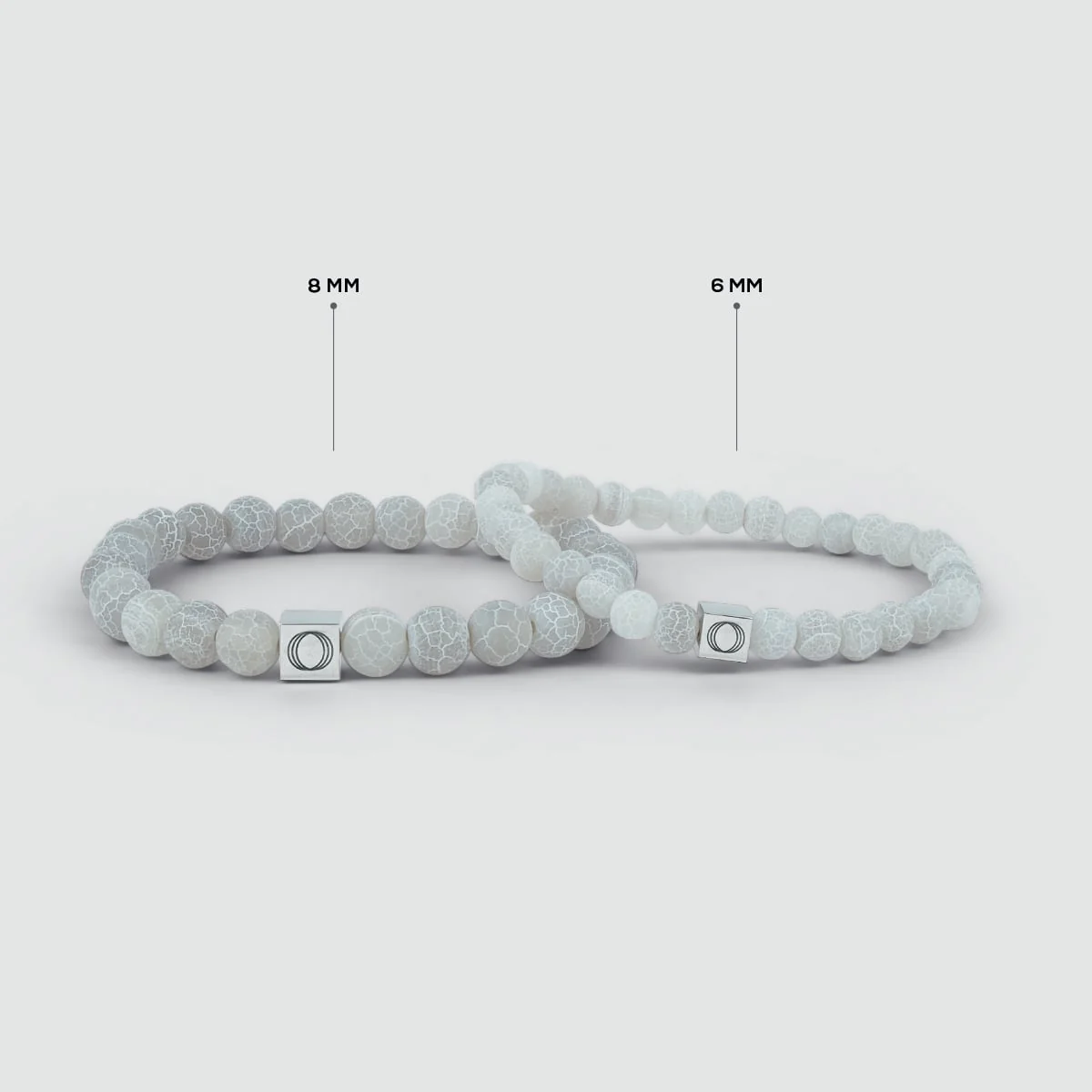 Abyad - White Beaded Bracelet 8mm - Image 4