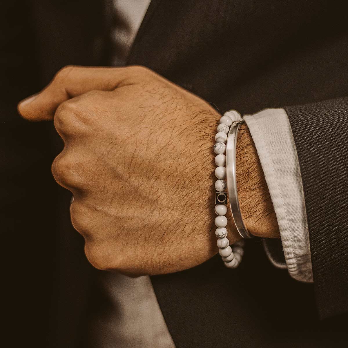 Alrukham - White Beaded Bracelet 6mm - Image 4