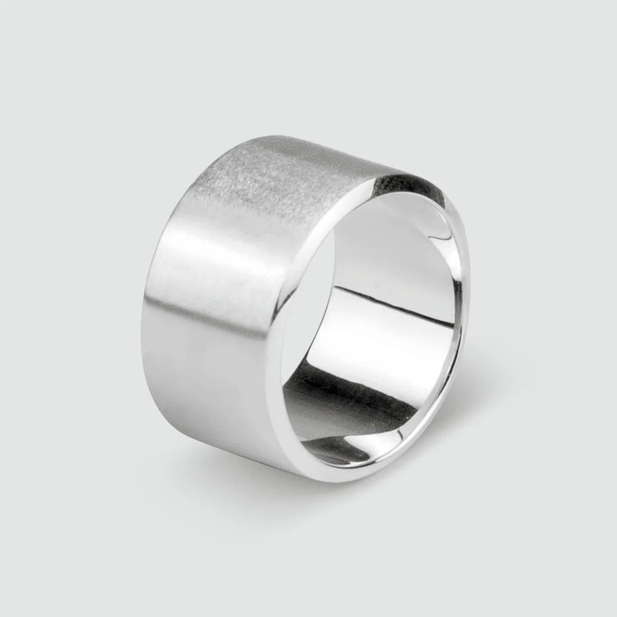 Tamir - Wide Matt Silver Ring 14mm - Image 3