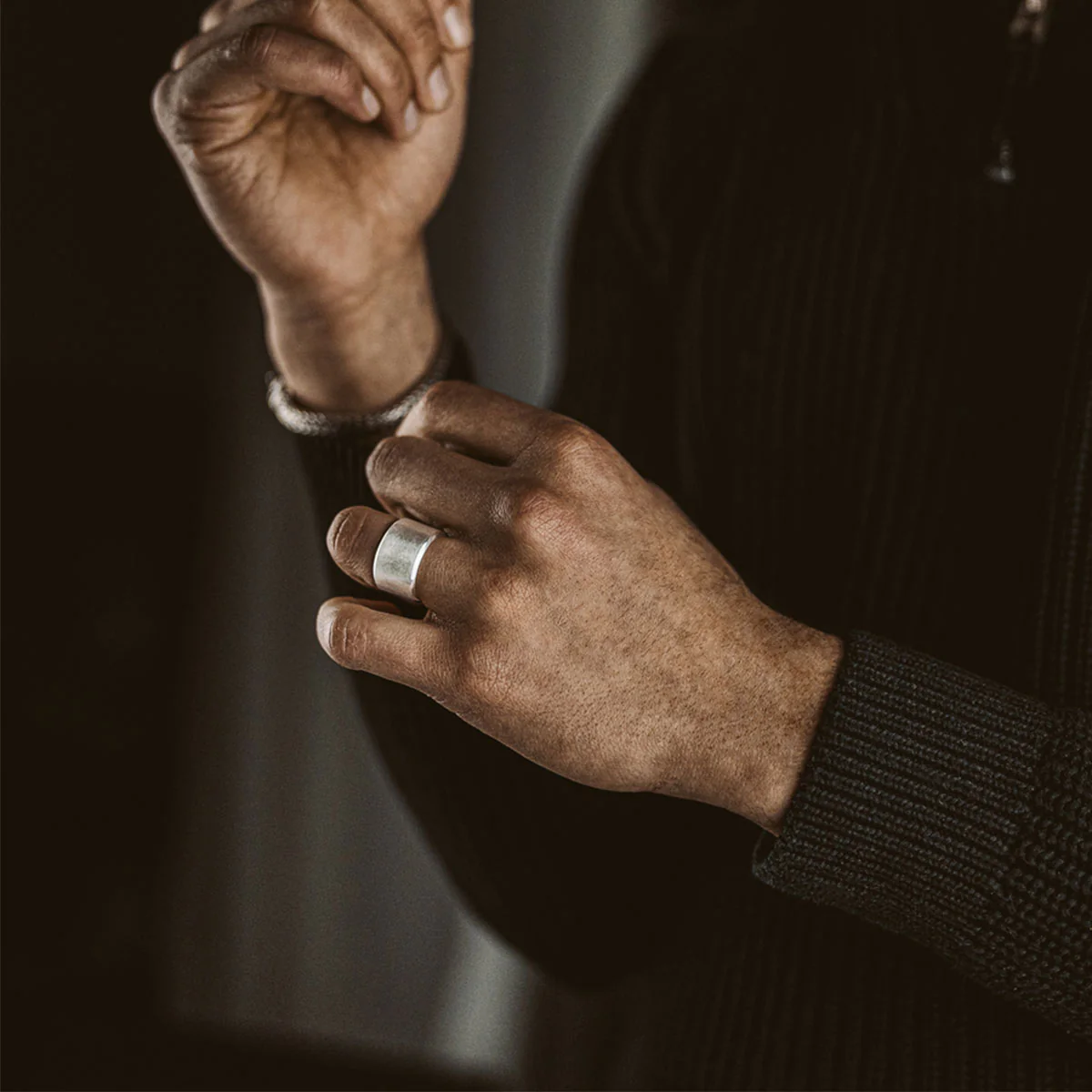Tamir - Wide Matt Silver Ring 14mm - Image 4