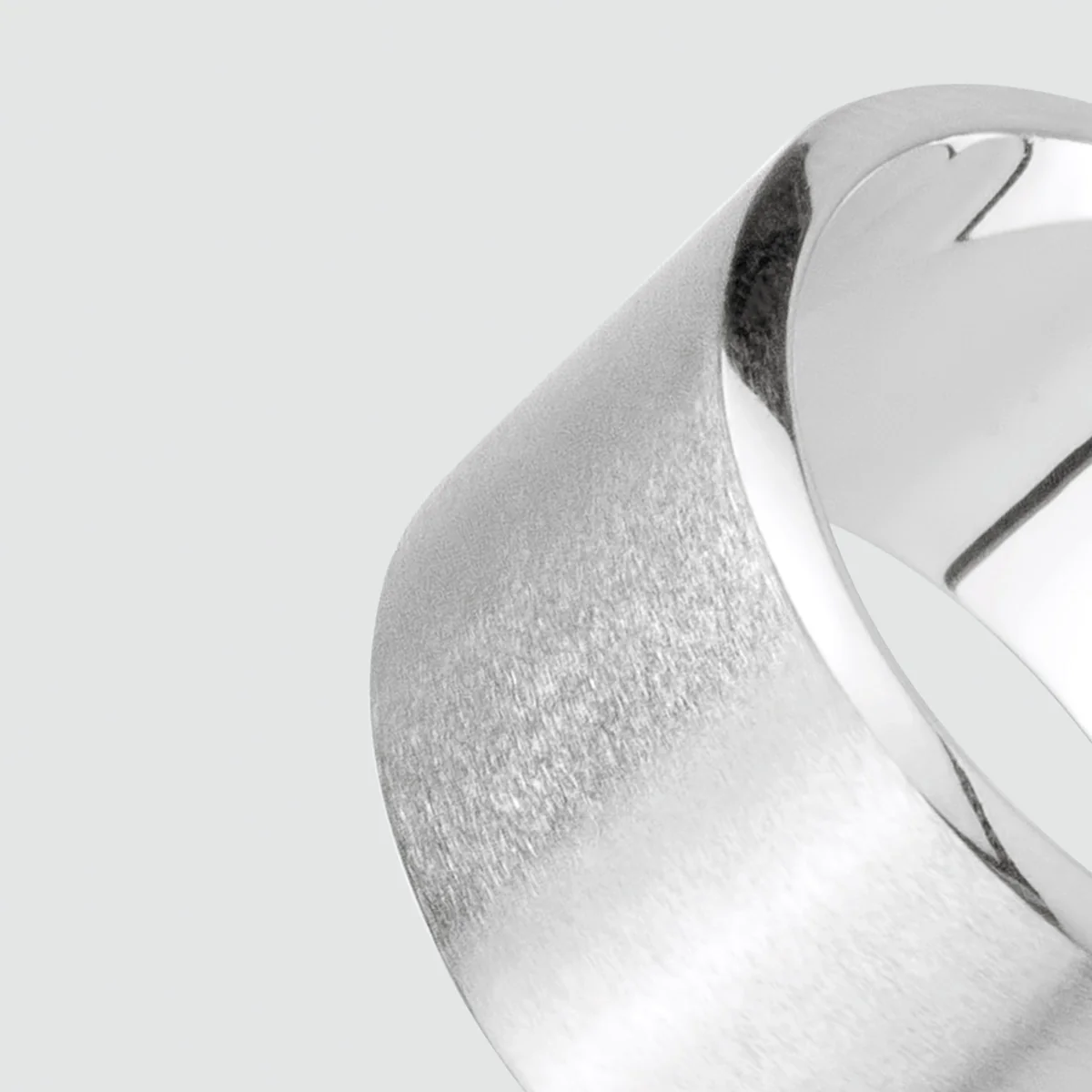 Tamir - Wide Matt Silver Ring 14mm - Image 5