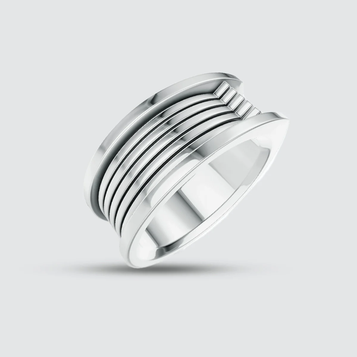 Yanel - Oxidised Sterling Silver Ring 10mm - Image 3