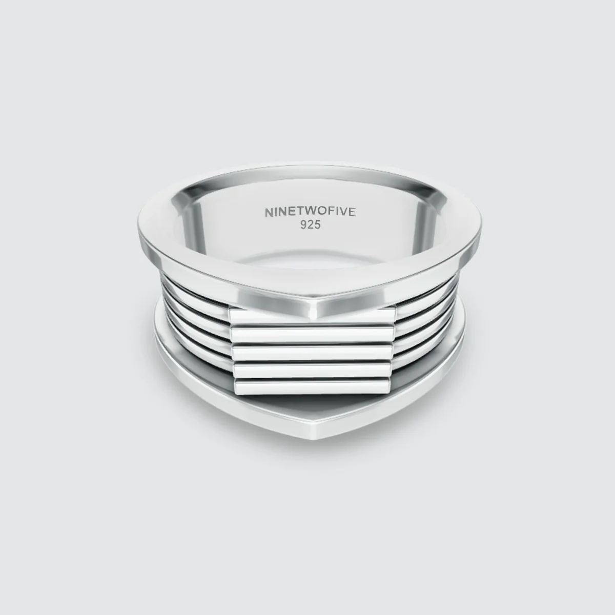 Yanel - Oxidised Sterling Silver Ring 10mm - Image 7